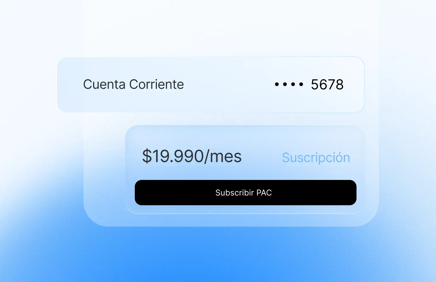 Suscripción de PAC desde la cuenta corriente del pagador