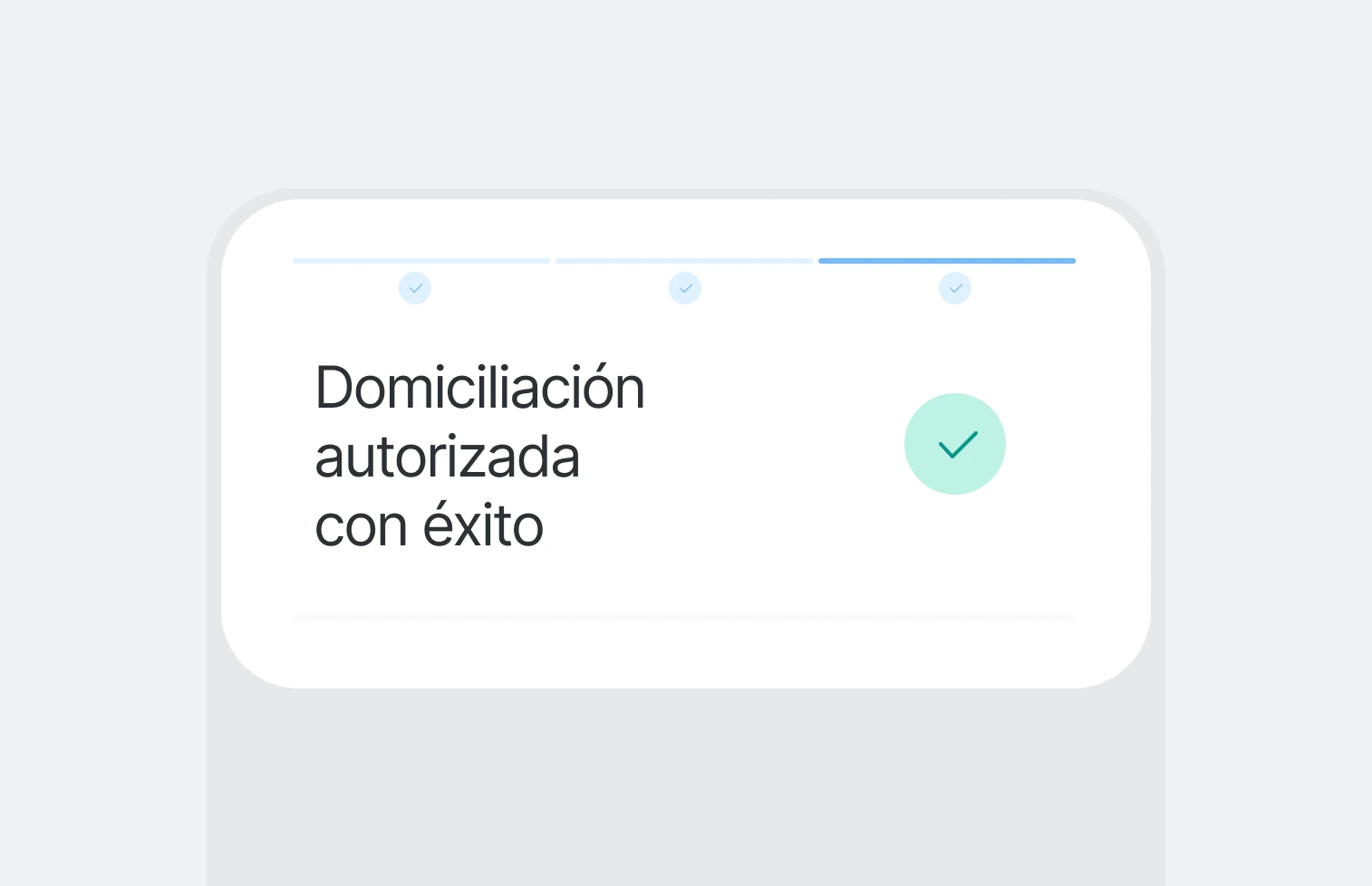 Domiciliación autorizada con éxito en Fintoc