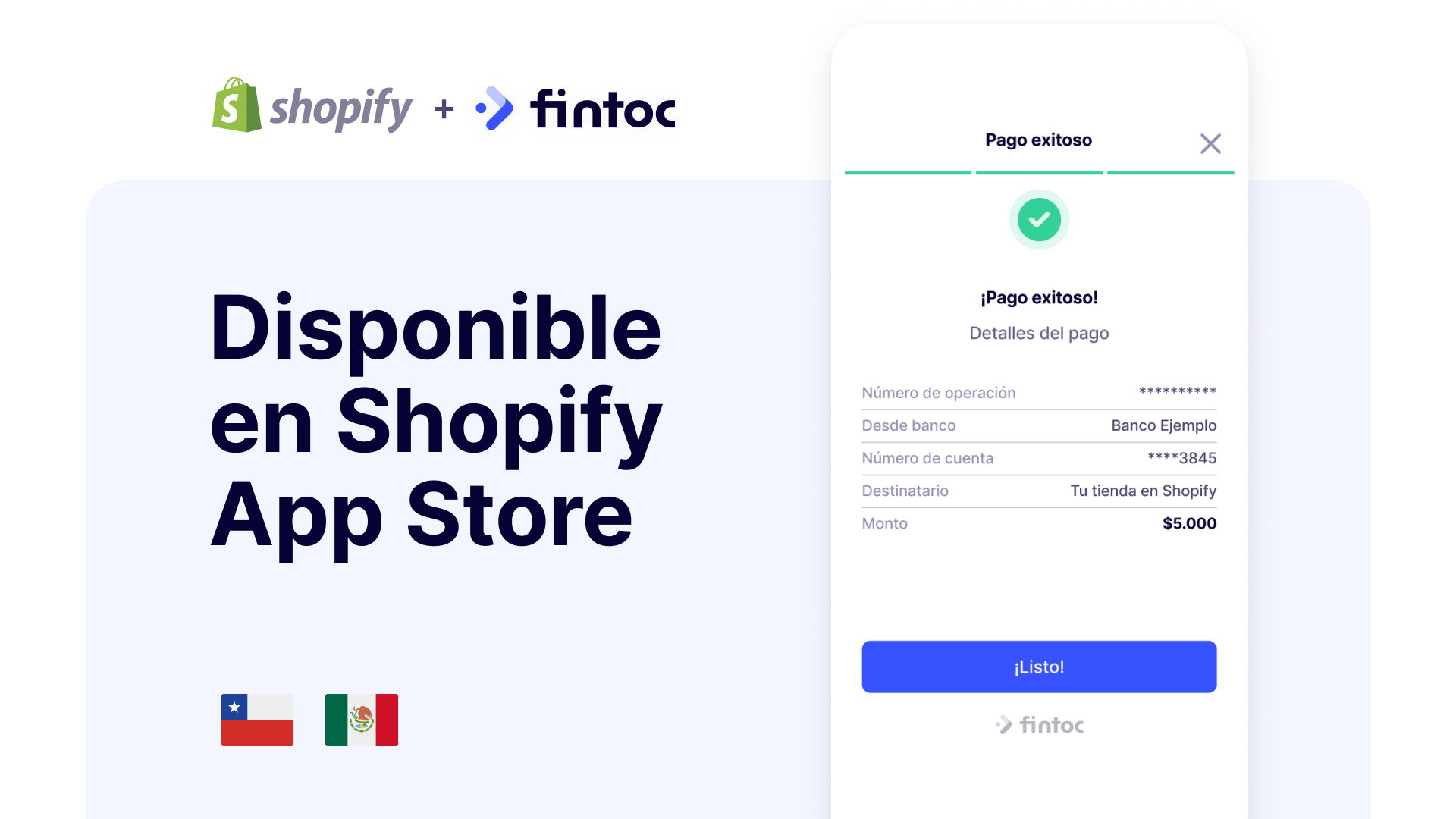 Fintoc en el App Store de Shopify