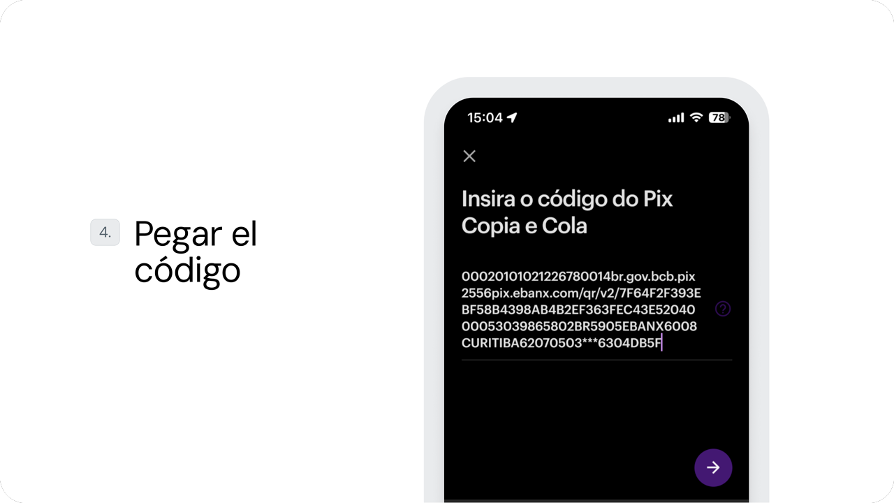 Pegar el código