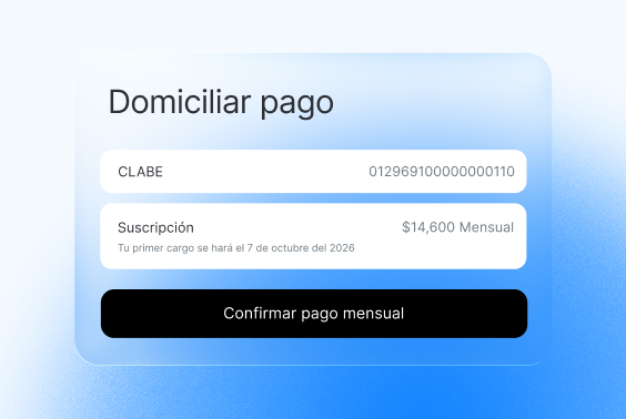 Domiciliación de una cuenta CLABE a un plan de cobro recurrente